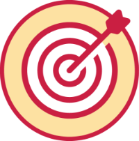 Icon of a target with an arrow in the middle