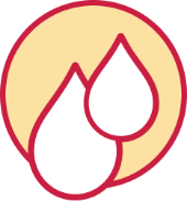 Icon of drops of blood.