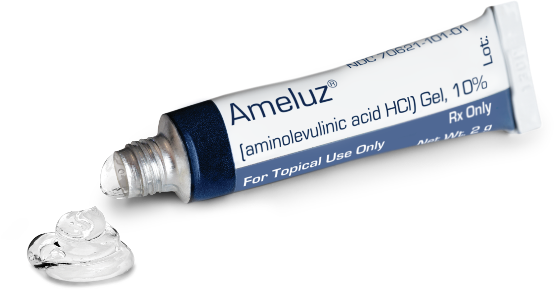 Open tube of AMELUZ gel
